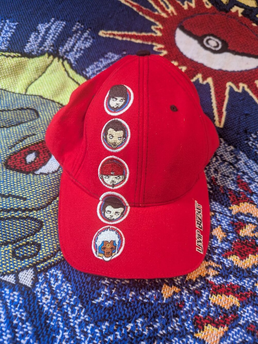 Deadstock Vintage Y2K Limp Bizkit 2001 Red Bio-Domes Hat sz S/M